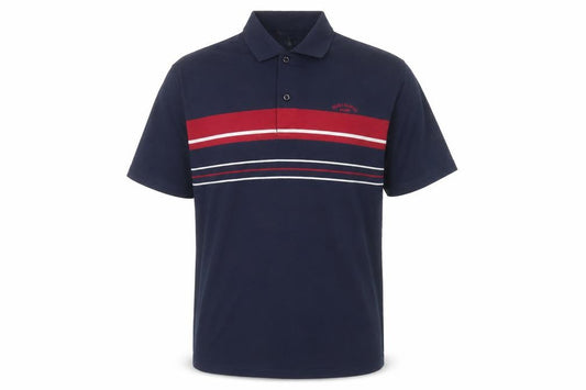 Hugo Samuel Men's Navy Striped Cotton Polo Shirt XL Classic Fit