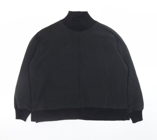 Yest Women Black Size 14 Mock Neck Long Sleeve Pullover Sweatshirt