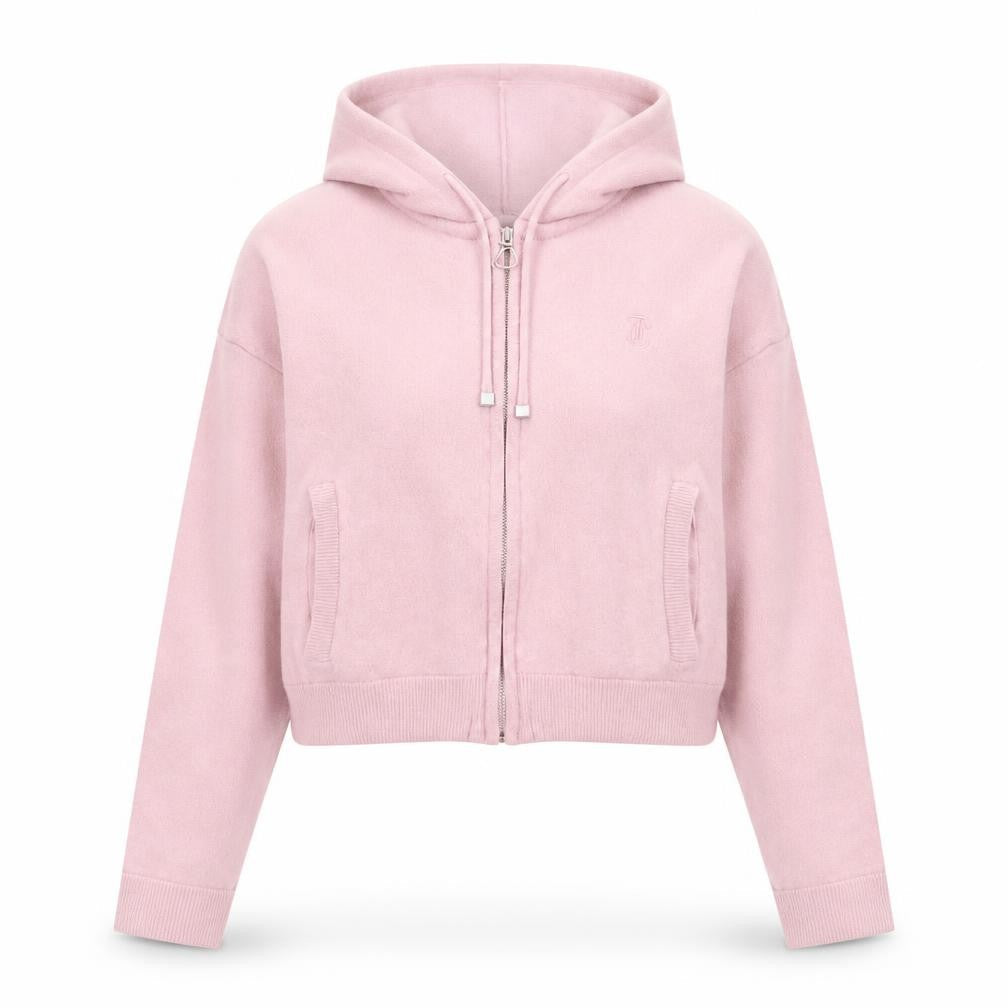 Juicy Couture Womens Pink Wool Blend Full Zip Hoodie XS