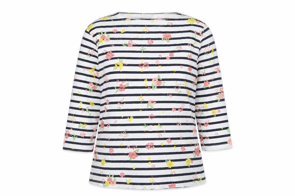 Roman Women’s Multicoloured Floral Striped Jersey T-Shirt Size 20