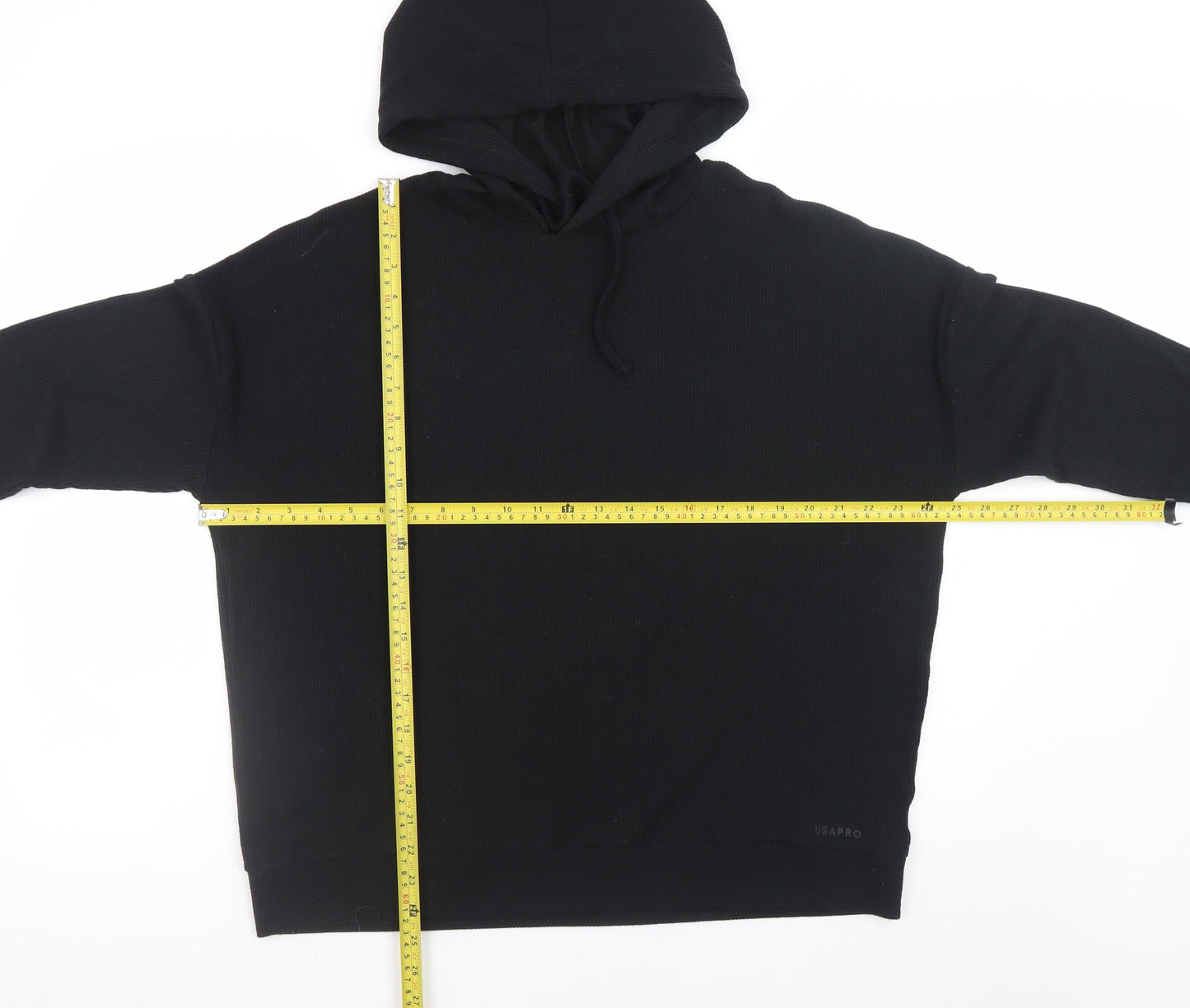 USA Pro Women's Black Hoodie UK 12 Pullover Hooded Sweatshirt