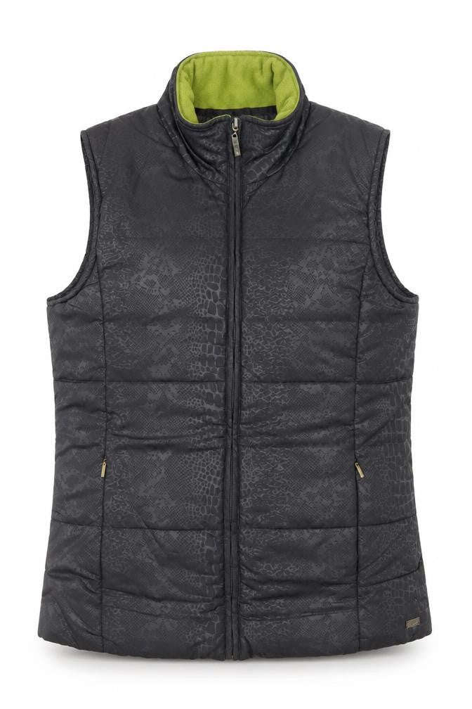 TIGI Women’s Black Animal Print Puffer Waistcoat Size 10