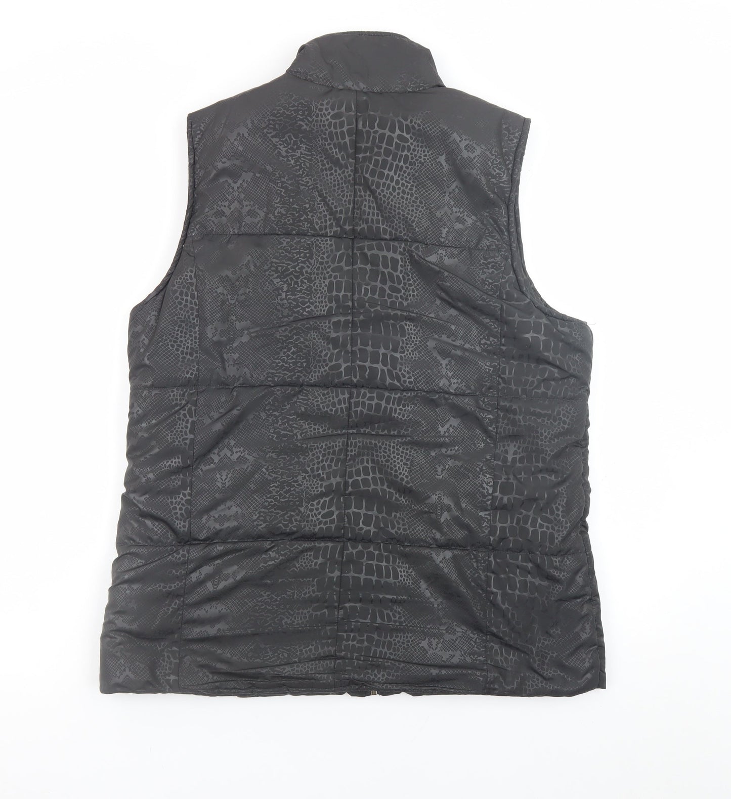 TIGI Women’s Black Animal Print Puffer Waistcoat Size 10