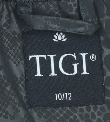 TIGI Women’s Black Animal Print Puffer Waistcoat Size 10