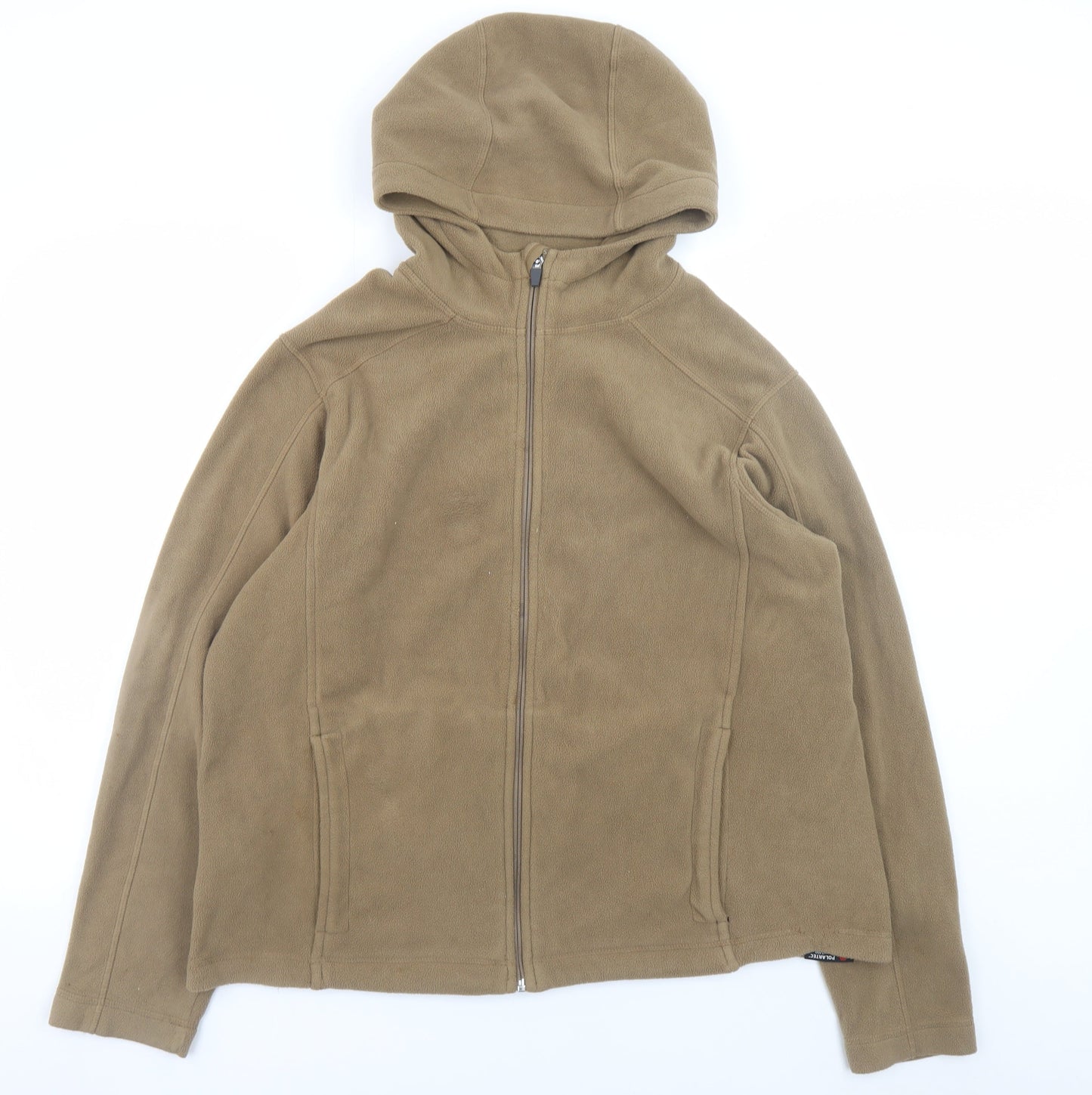 Lands' End Men's Brown Fleece Hooded Full Zip Jacket Size M