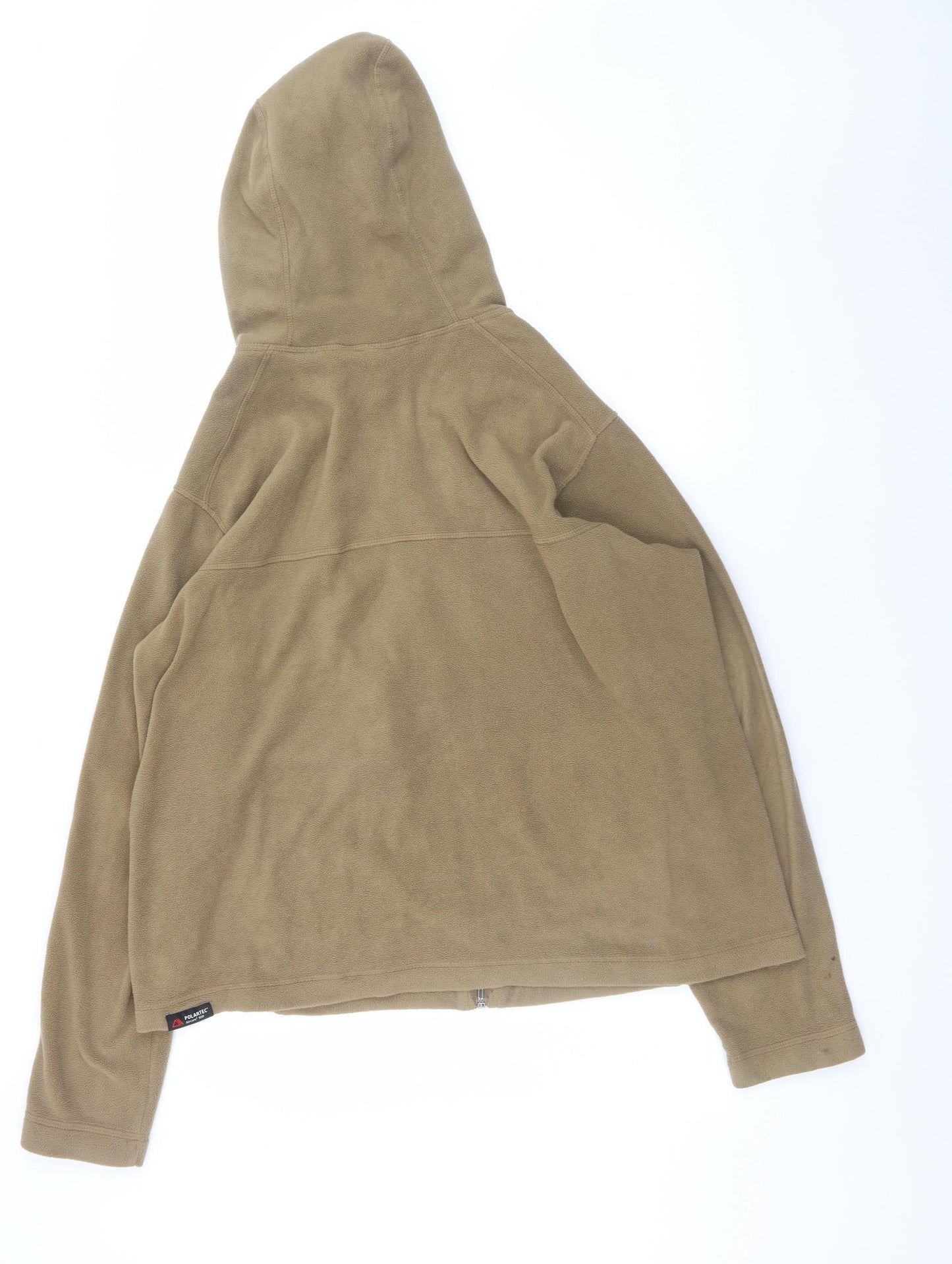 Lands' End Men's Brown Fleece Hooded Full Zip Jacket Size M