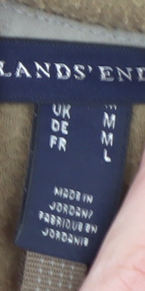 Lands' End Men's Brown Fleece Hooded Full Zip Jacket Size M