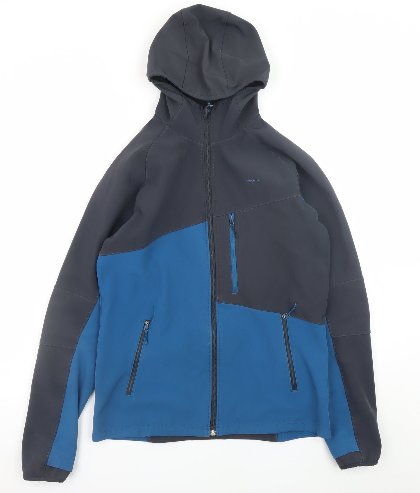 Quechua Boys Blue Softshell Hooded Outdoor Jacket 14-15 Years Windproof