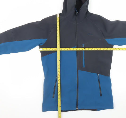 Quechua Boys Blue Softshell Hooded Outdoor Jacket 14-15 Years Windproof