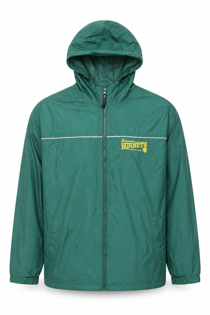 My Town Originals Men's Green Hooded Windbreaker Jacket Size S