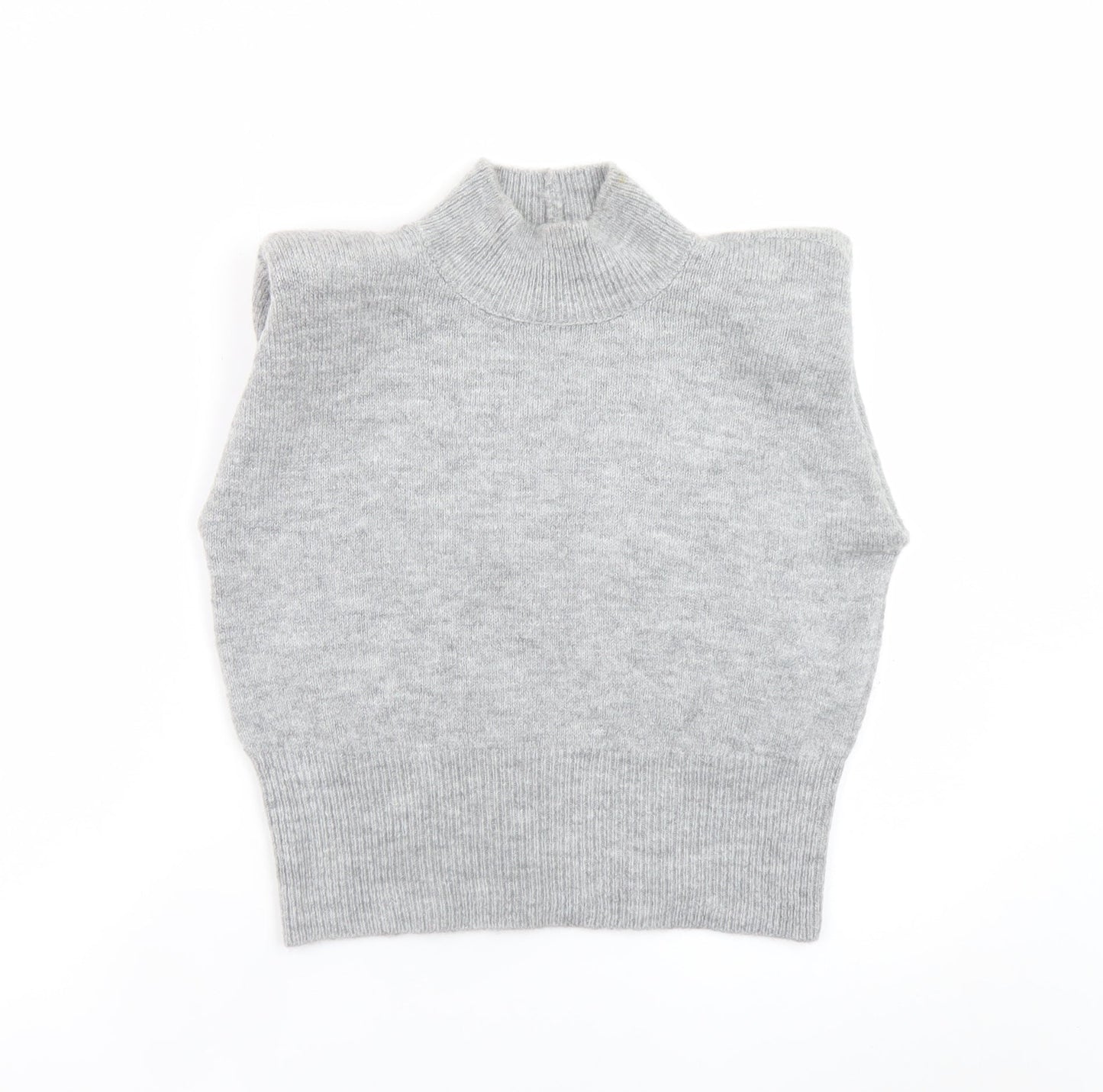 ASOS Design Women's Grey Mock Neck Sleeveless Pullover Jumper M