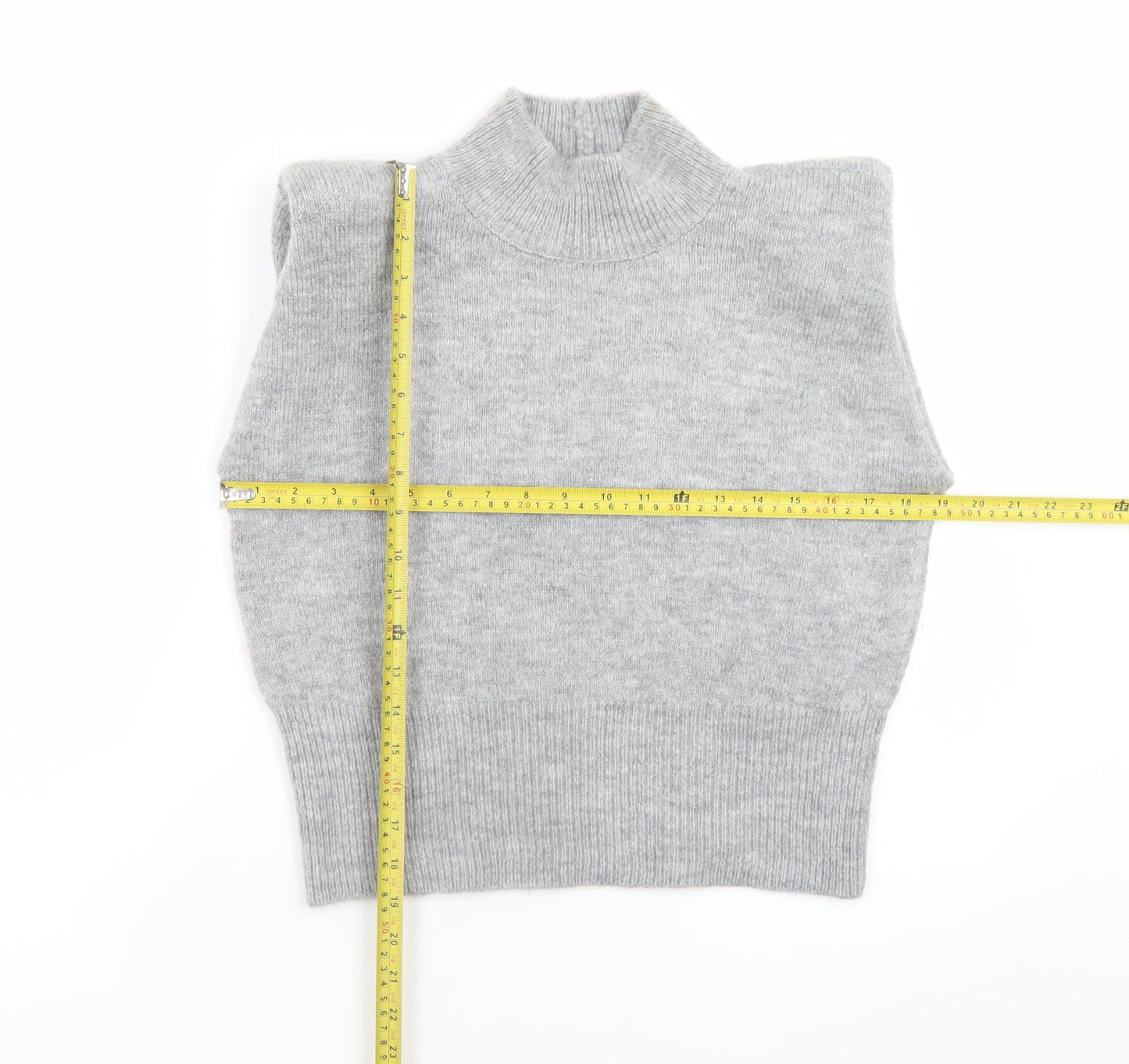 ASOS Design Women's Grey Mock Neck Sleeveless Pullover Jumper M