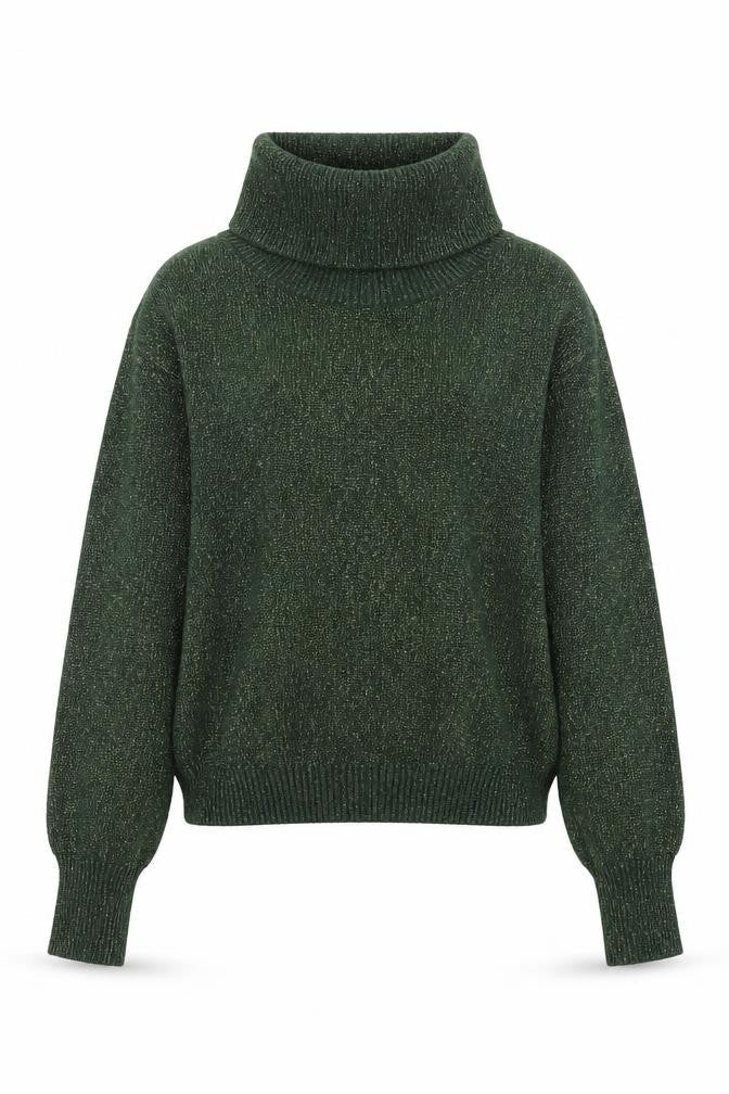 MNG Basics Women’s Green Roll Neck Long Sleeve Knit Jumper Size 8