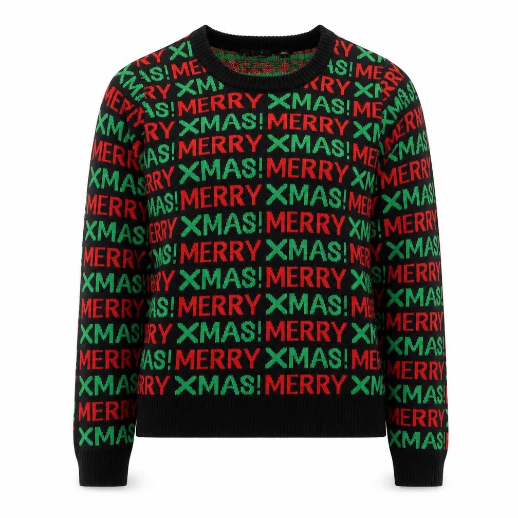 Brave Soul Women's Multicoloured L Christmas Jumper Crew Neck