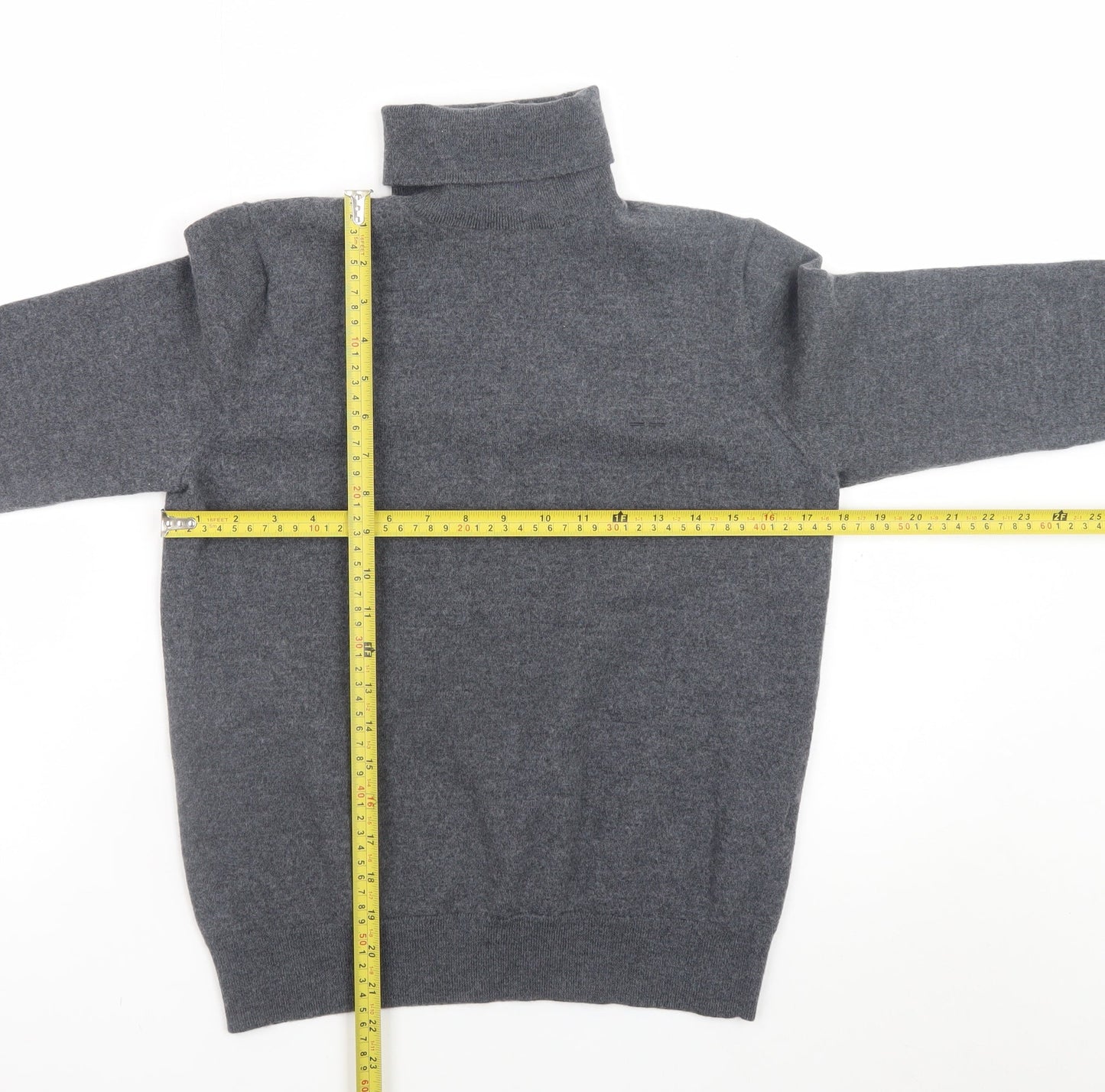 Adolfo Dominguez Women's Grey Wool Roll Neck Jumper M