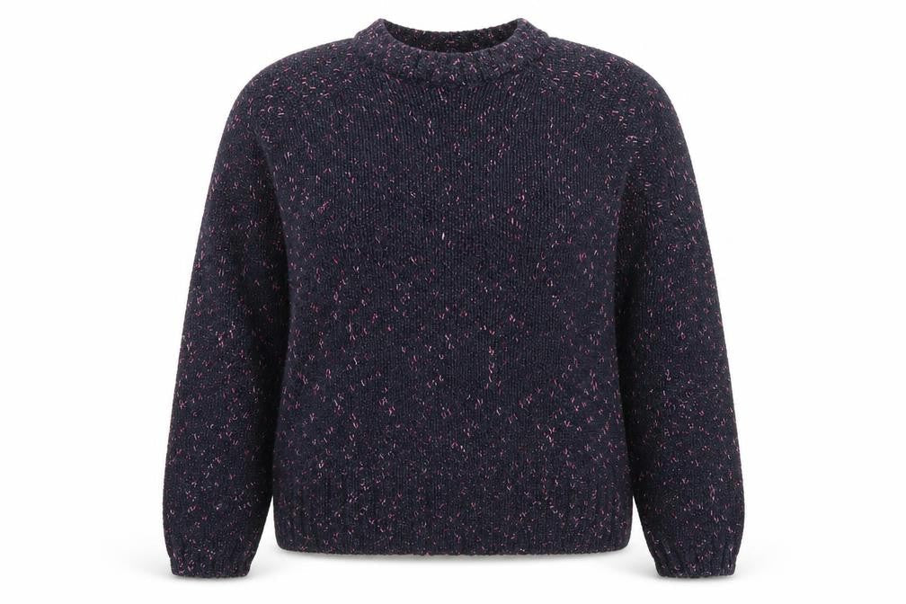 Marks and Spencer Womens Black Size 18 Chunky Knit Crew Neck Jumper