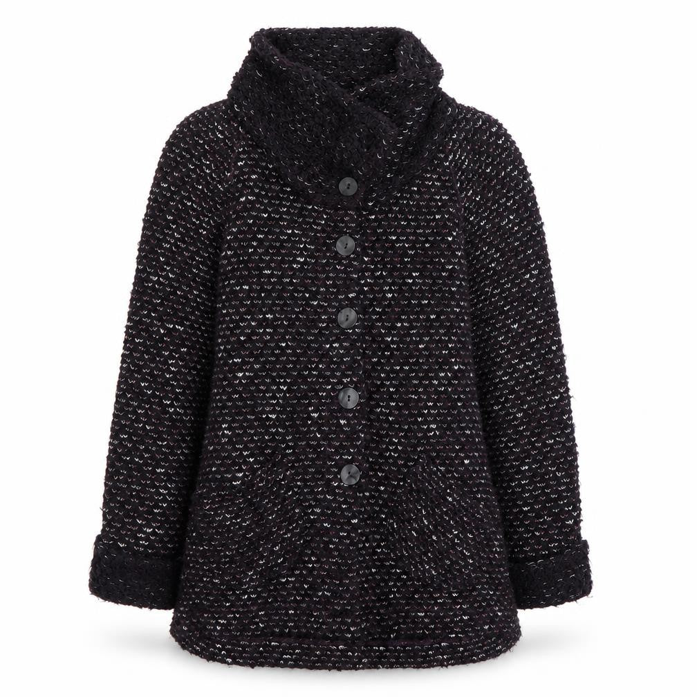 Sahara Women's Black Wool Blend Button Cardigan Size S