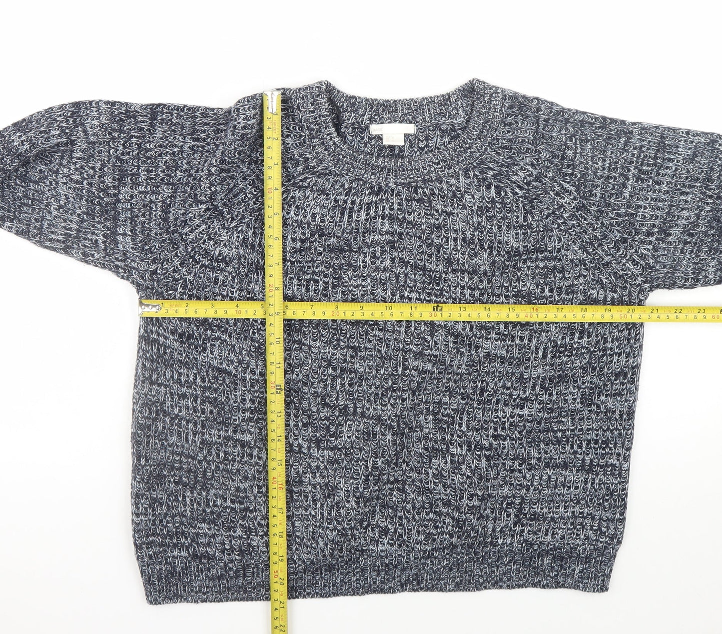 H&M Women’s Grey Chunky-Knit Pullover Jumper Size 12