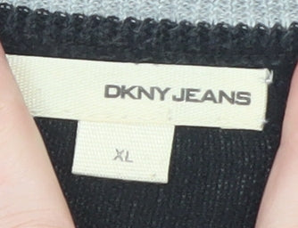 DKNY Jeans Men’s Black XL Cotton Crew Neck Pullover Jumper