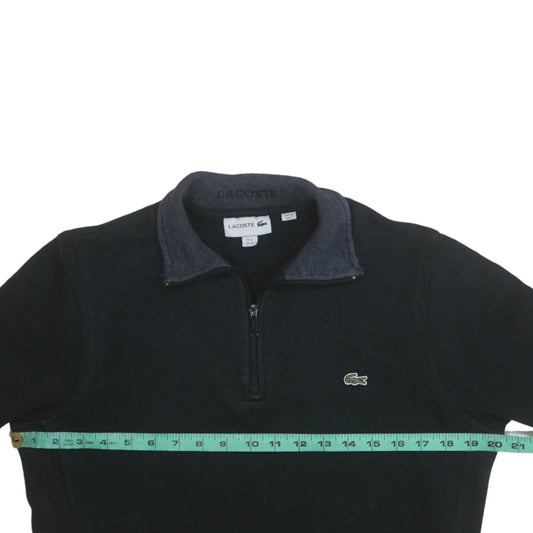 Lacoste Men's Black Cotton 1/4 Zip Sweatshirt Size M