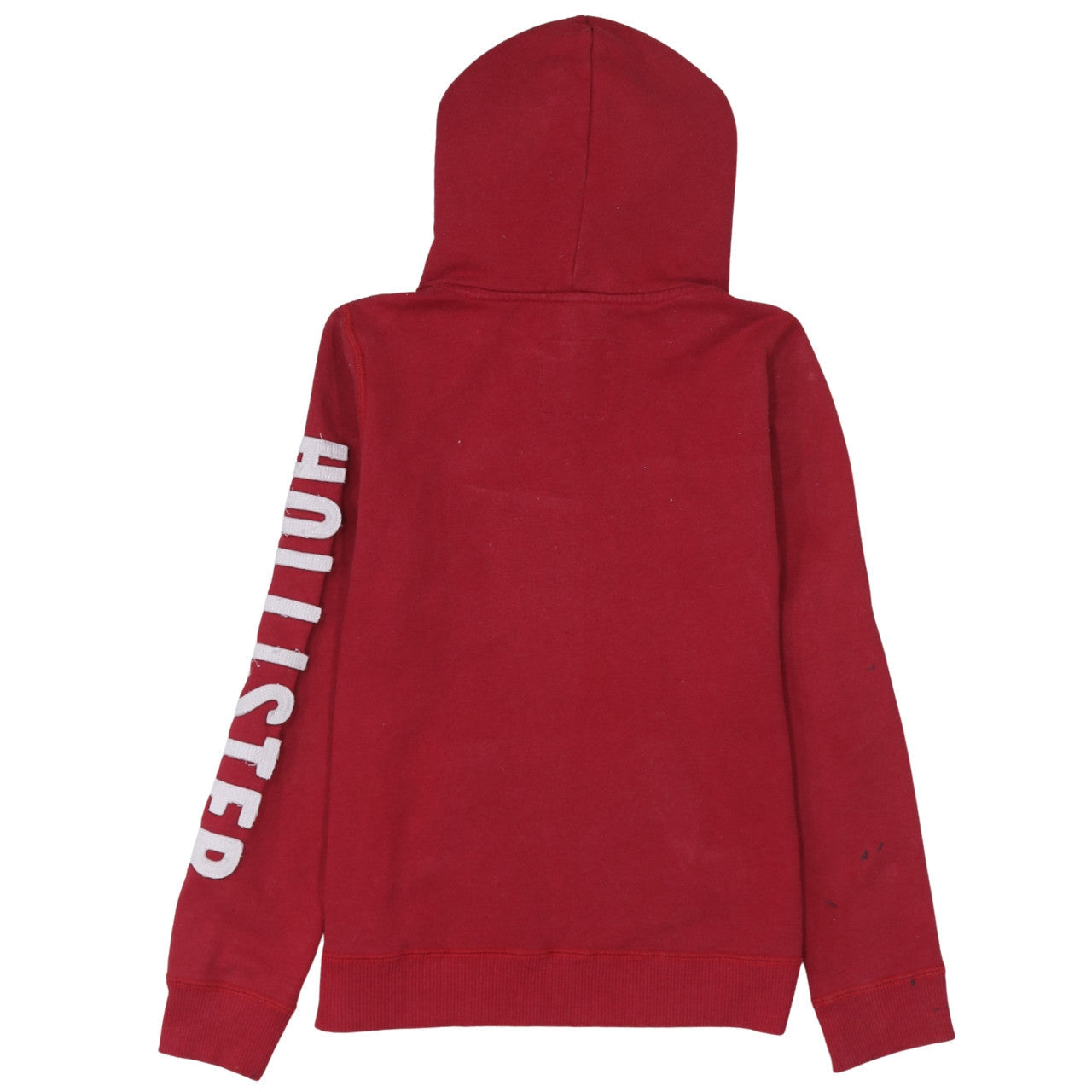 Hollister Men’s Red Pullover Hoodie S Fleece Lined Logo Sweatshirt