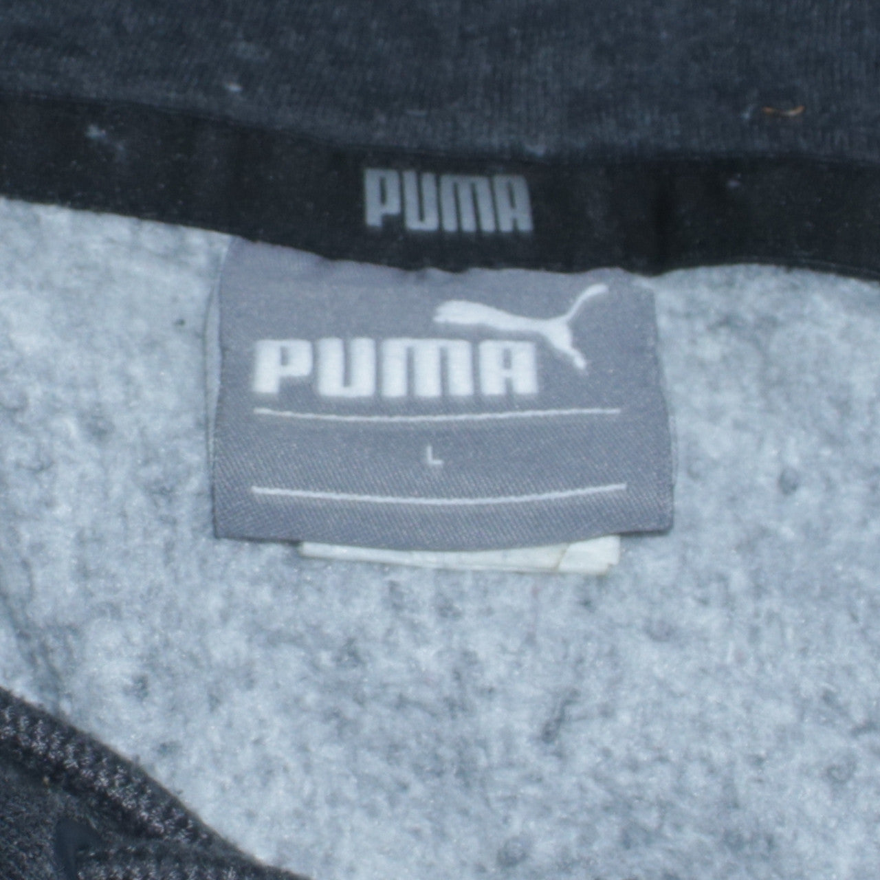 Puma Womens Black Full Zip Hoodie Sweatshirt L Logo Print Casual