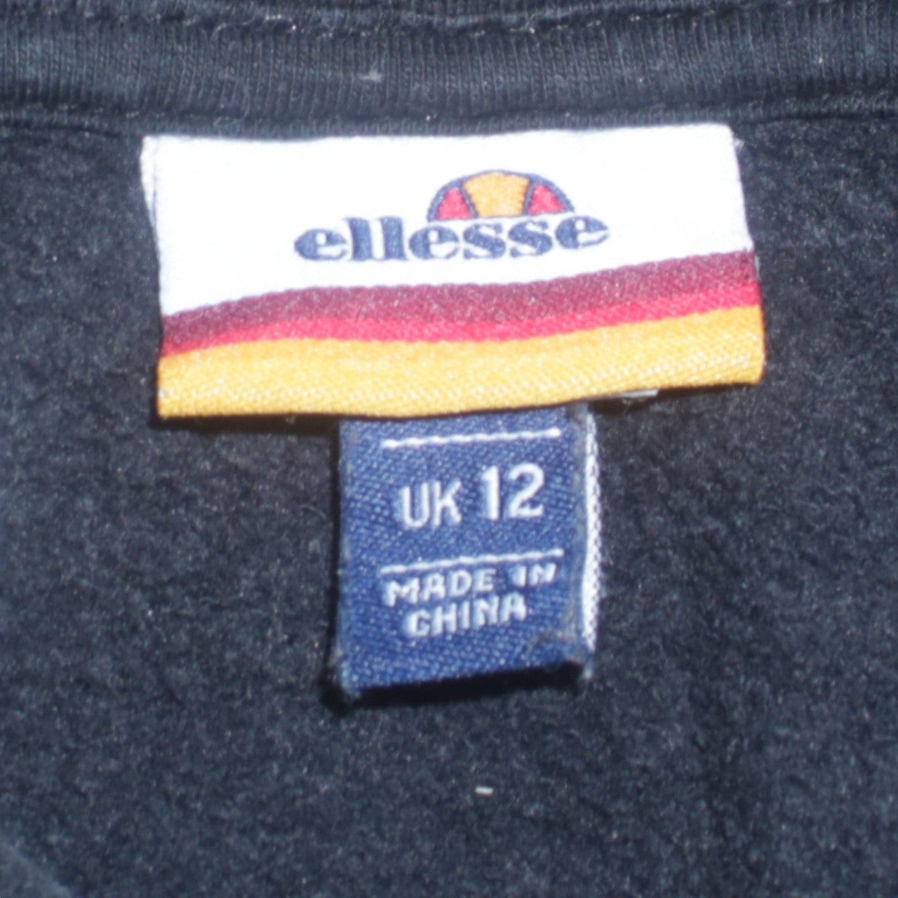 Ellesse Womens Black Hoodie UK 12 Pullover Logo Sweatshirt