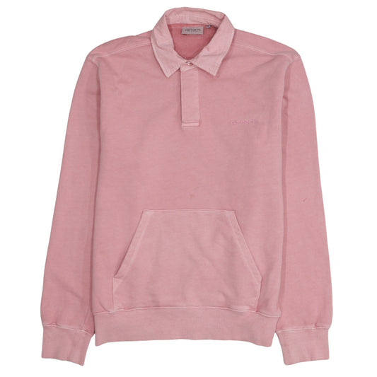 Carhartt Men’s Pink Collared Henley Sweatshirt Size S