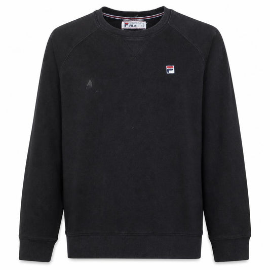 Fila Mens Black Pullover Sweatshirt L Logo Crew Neck Sportswear