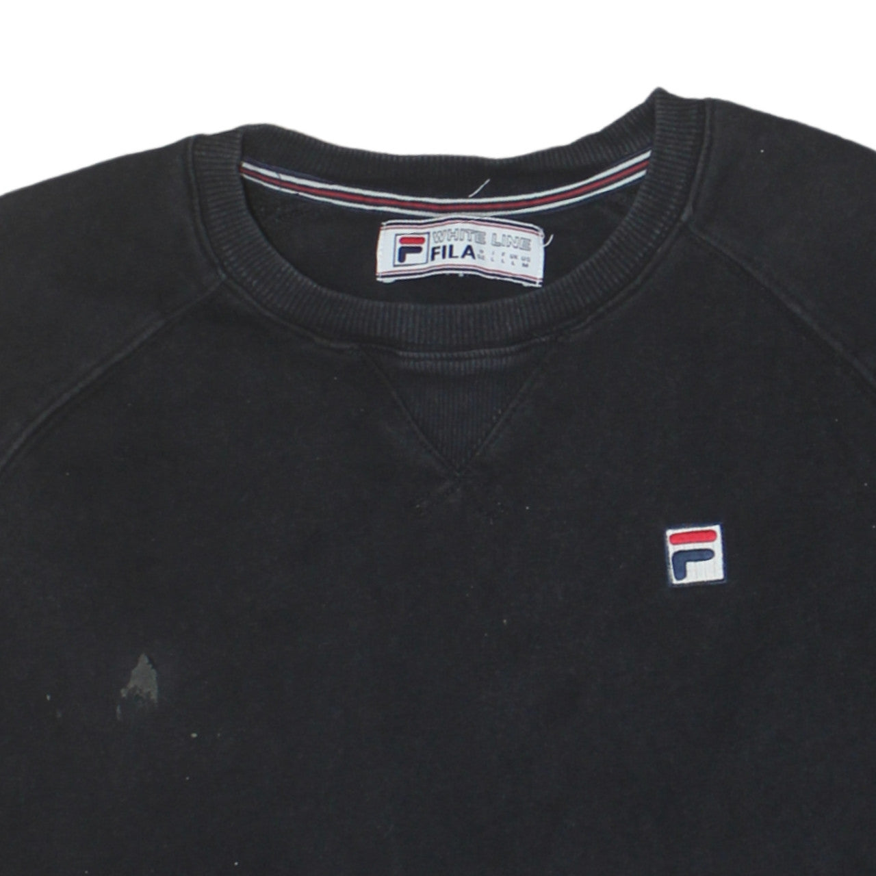 Fila Mens Black Pullover Sweatshirt L Logo Crew Neck Sportswear