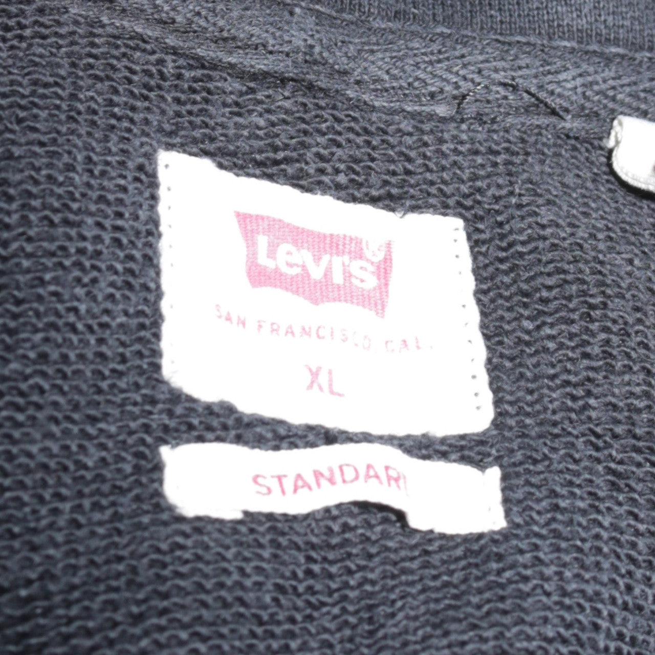 Levi's Mens Black XL Pullover Hoodie Classic Fleece Sweatshirt