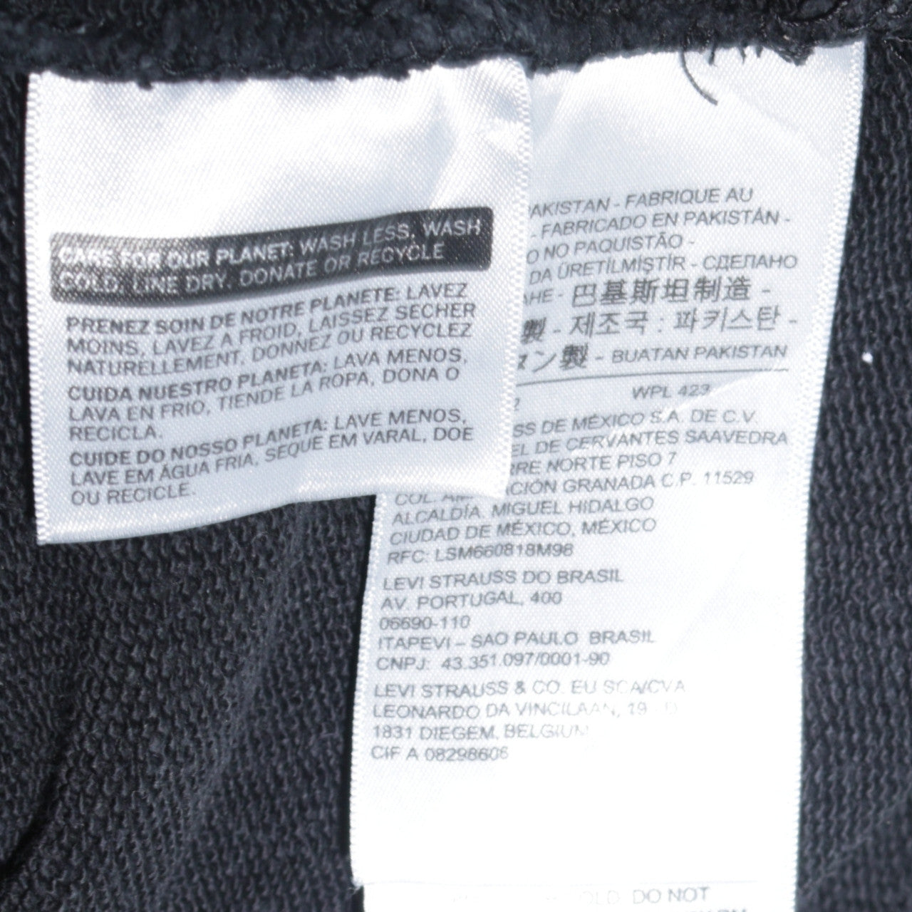 Levi's Mens Black XL Pullover Hoodie Classic Fleece Sweatshirt