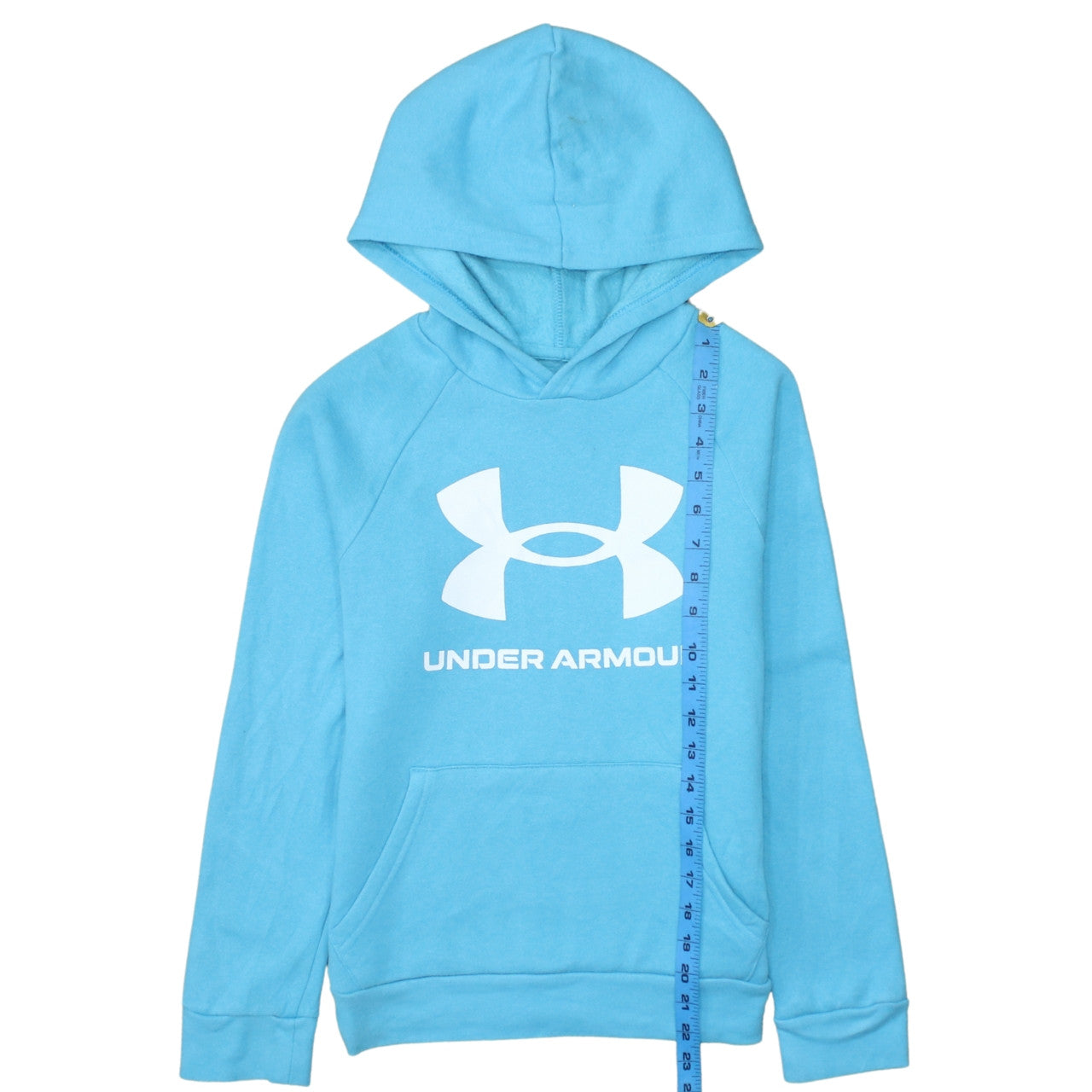 Under Armour Boys Blue Pullover Hoodie Size 10-11 Years Fleece Logo Sweatshirt