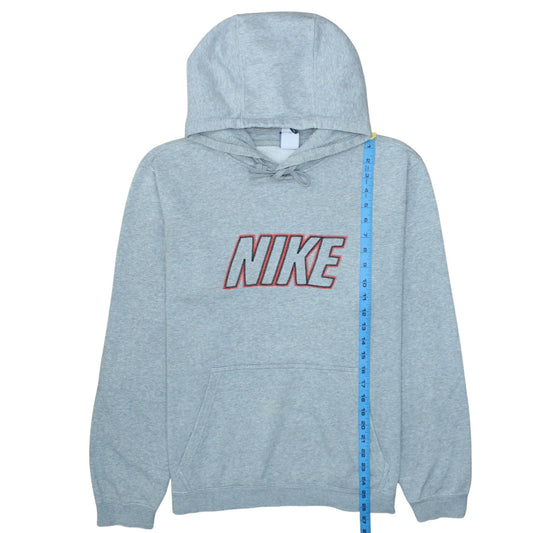Nike Men's Grey Pullover Hoodie L Logo Fleece Casual Sportswear