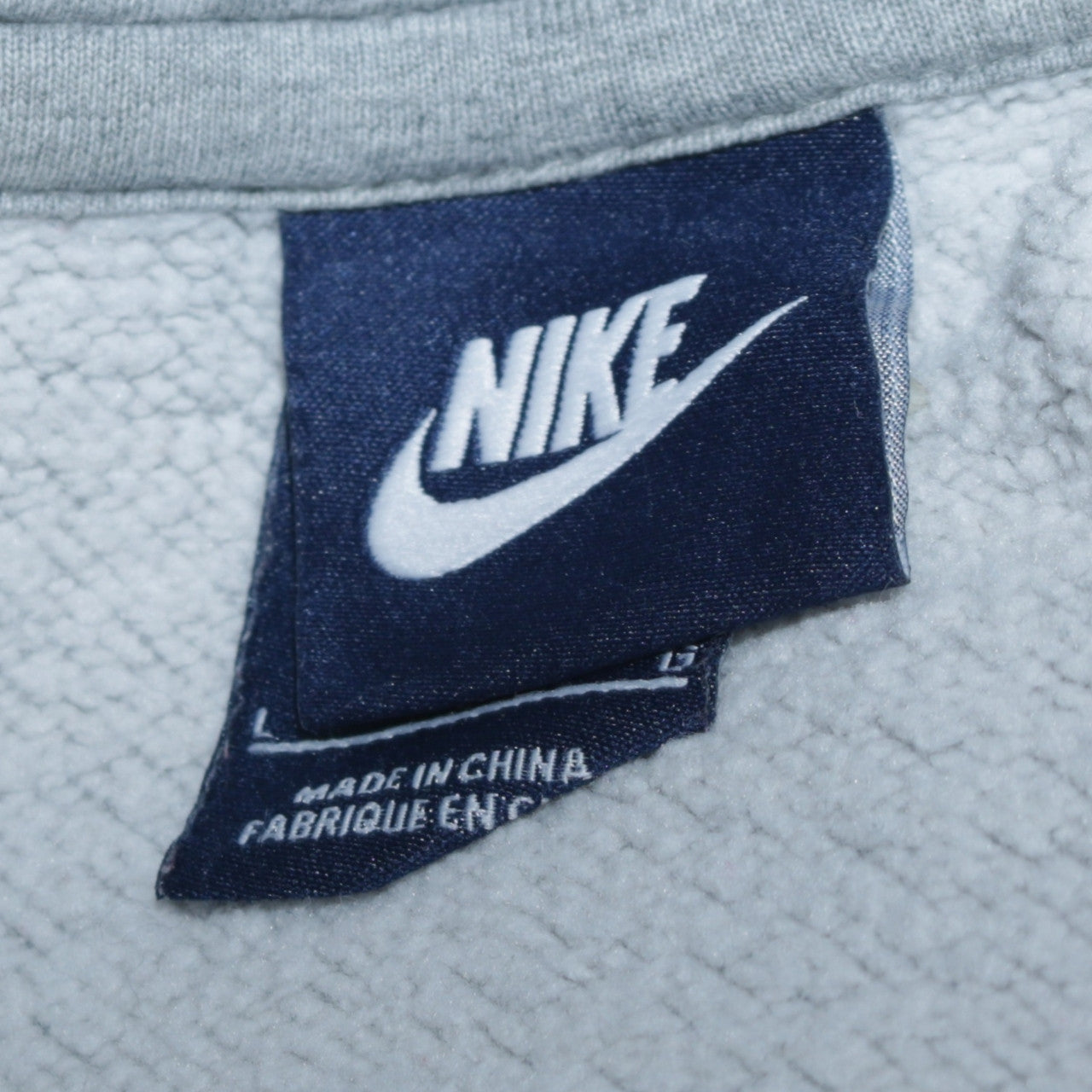 Nike Men's Grey Pullover Hoodie L Logo Fleece Casual Sportswear