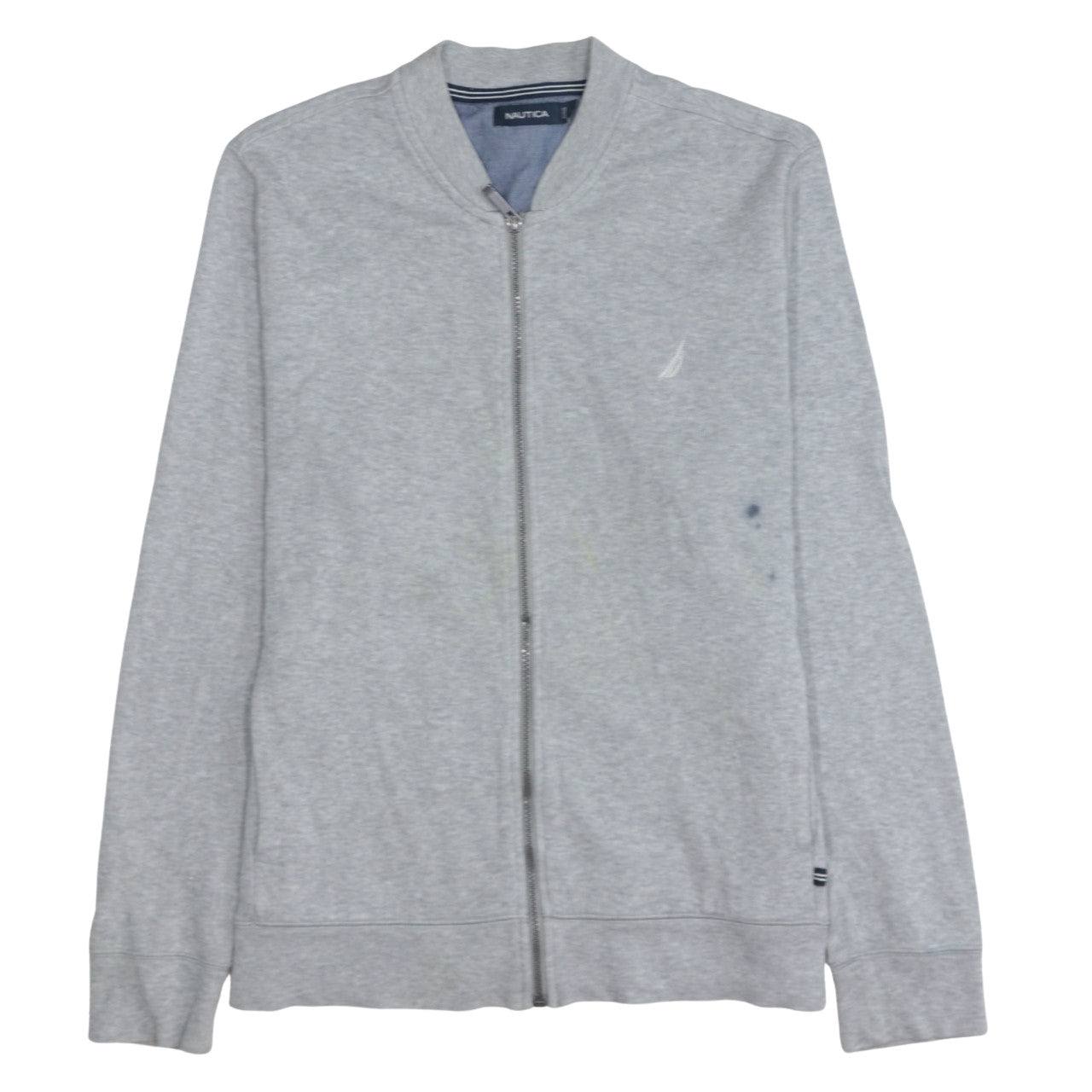 Nautica Mens Grey Cotton Full Zip Basic Jacket Size L