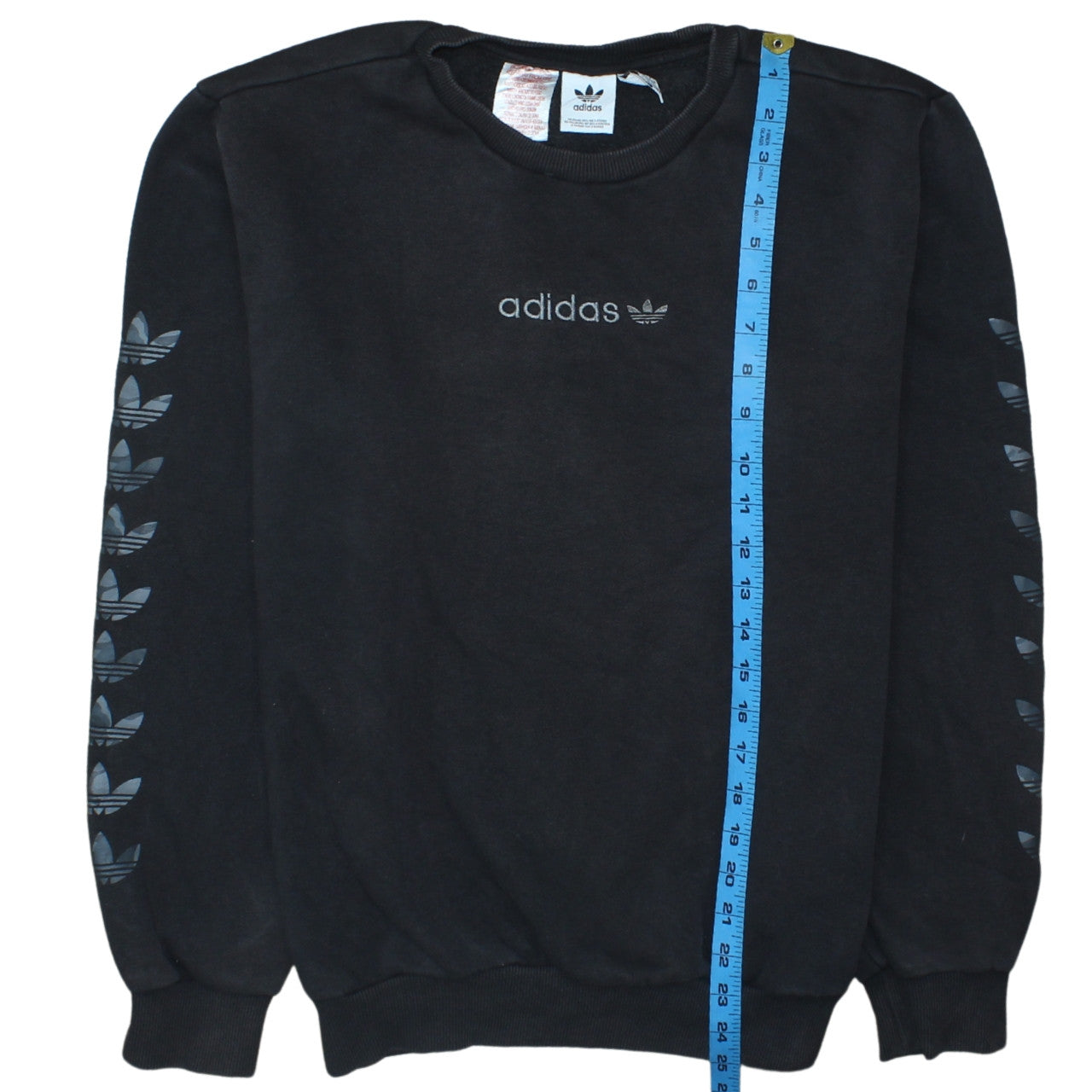 Adidas Boys Black Crew Neck Pullover Sweatshirt Size 15-16 Years