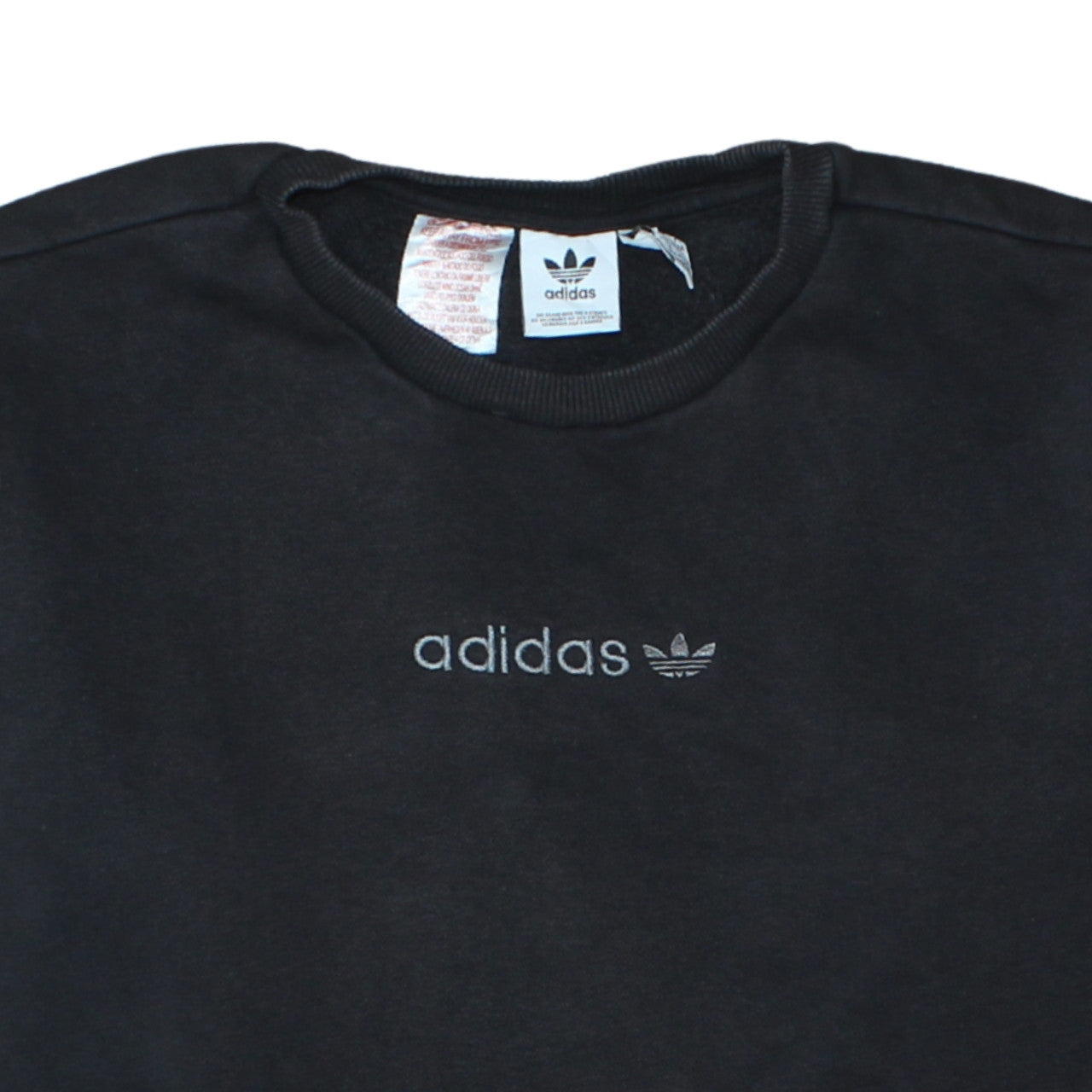 Adidas Boys Black Crew Neck Pullover Sweatshirt Size 15-16 Years