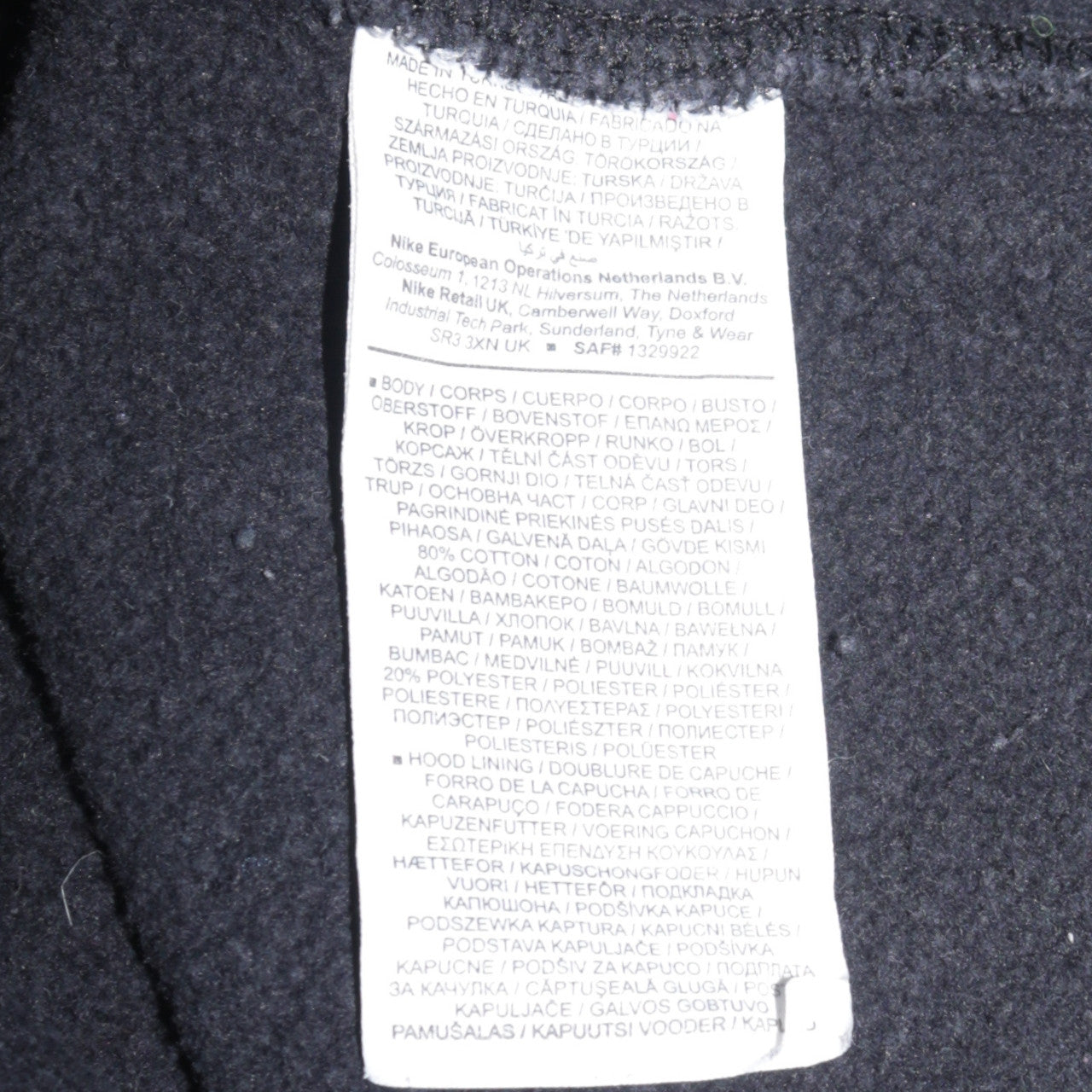 Nike Women Black XXL Pullover Hoodie Sweatshirt Cotton Blend
