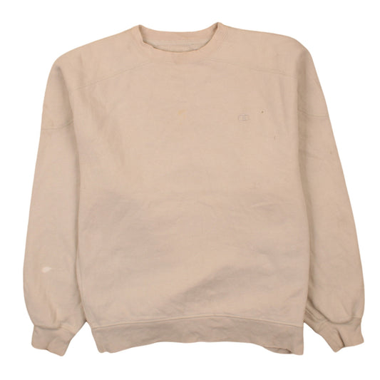 Champion Men's Beige Crew Neck Pullover Sweatshirt Size L