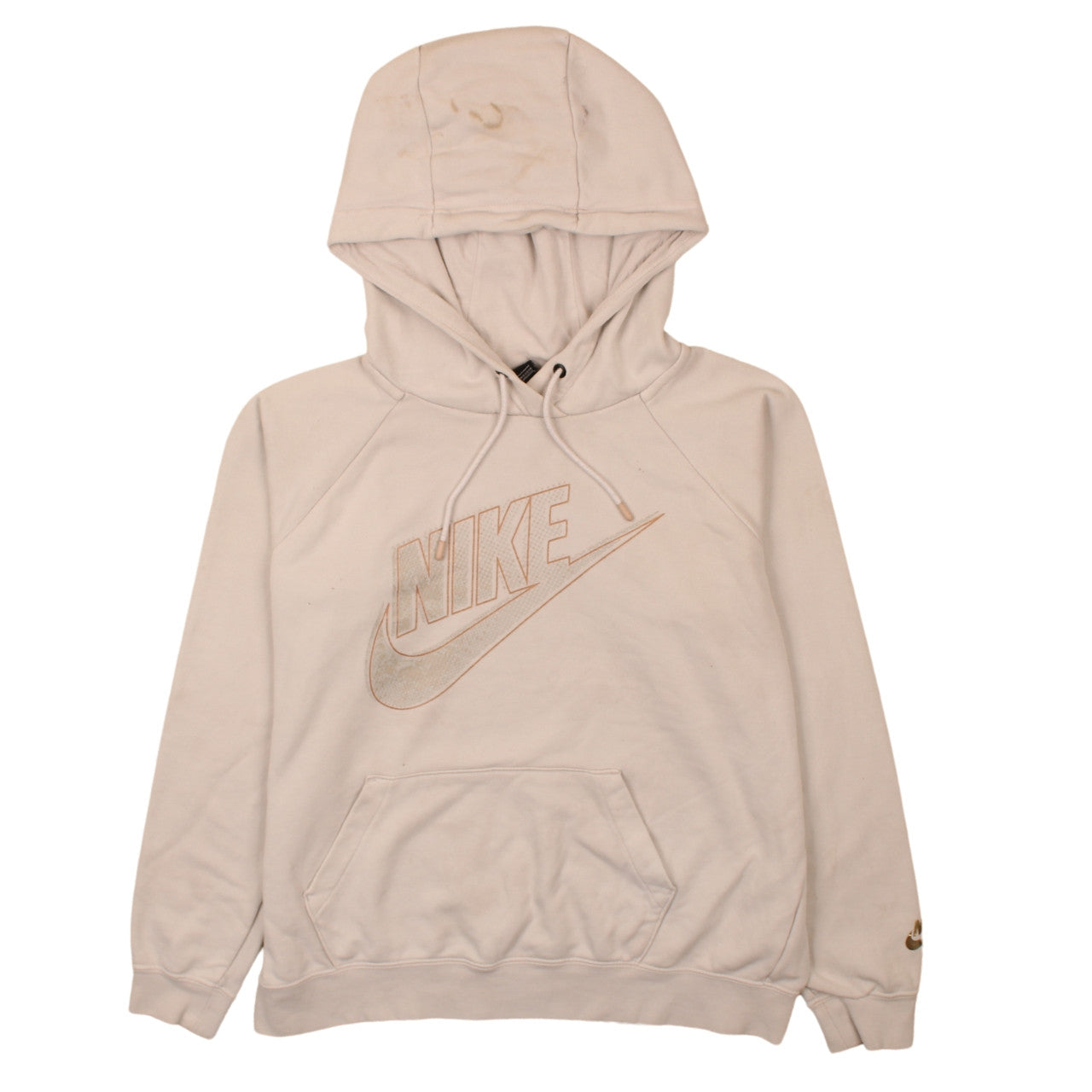 Nike Men’s Beige Pullover Hoodie M Regular Fit Sportswear