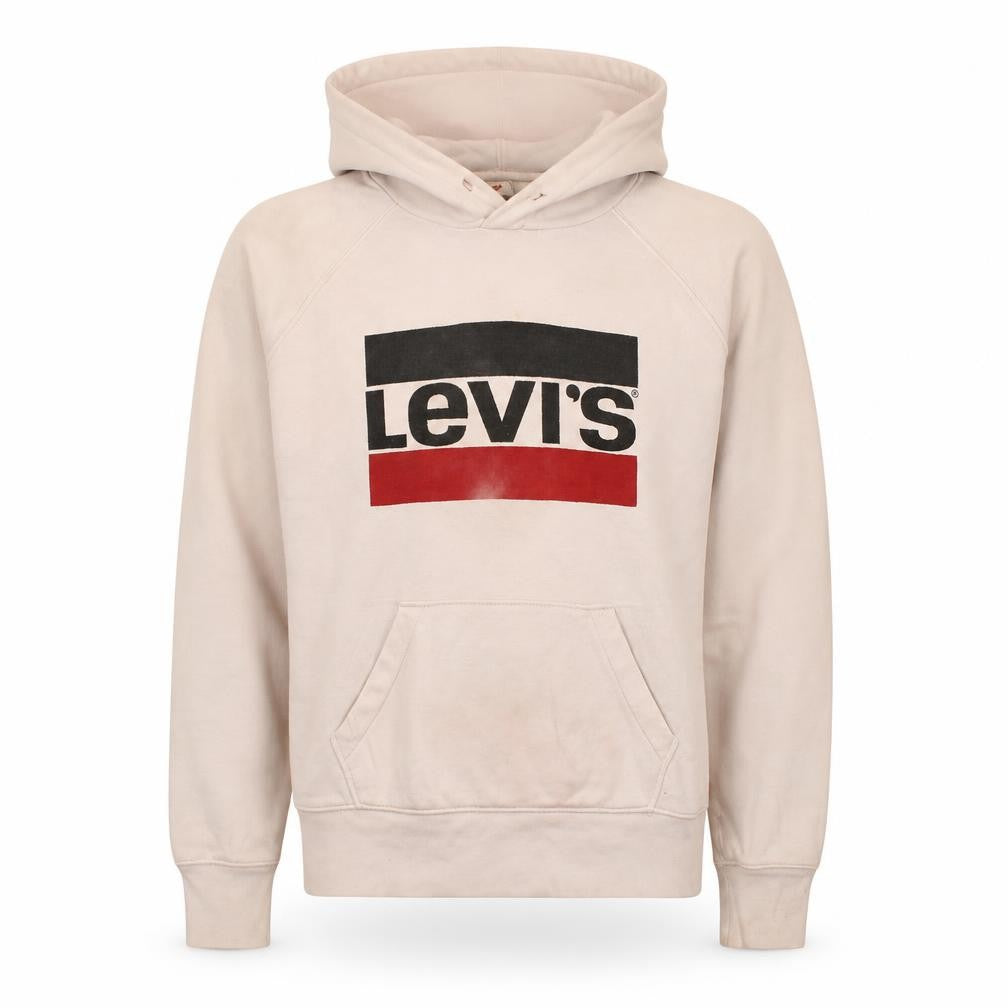 Levi's Men's White XS Pullover Hoodie with Logo Print