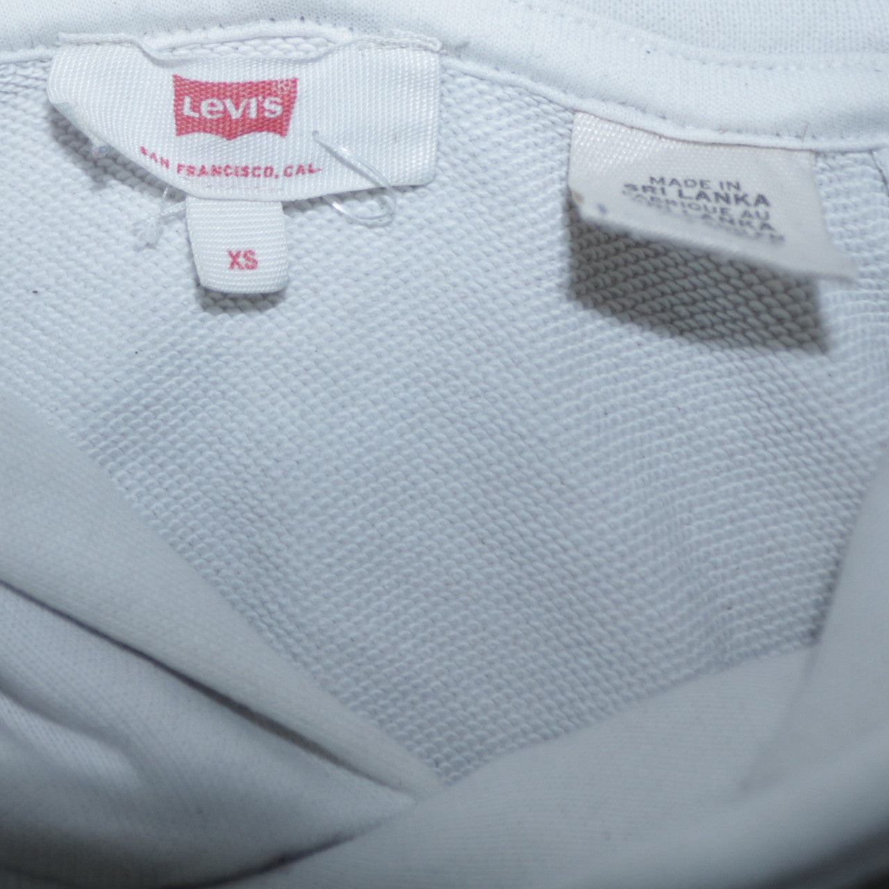 Levi's Men's White XS Pullover Hoodie with Logo Print