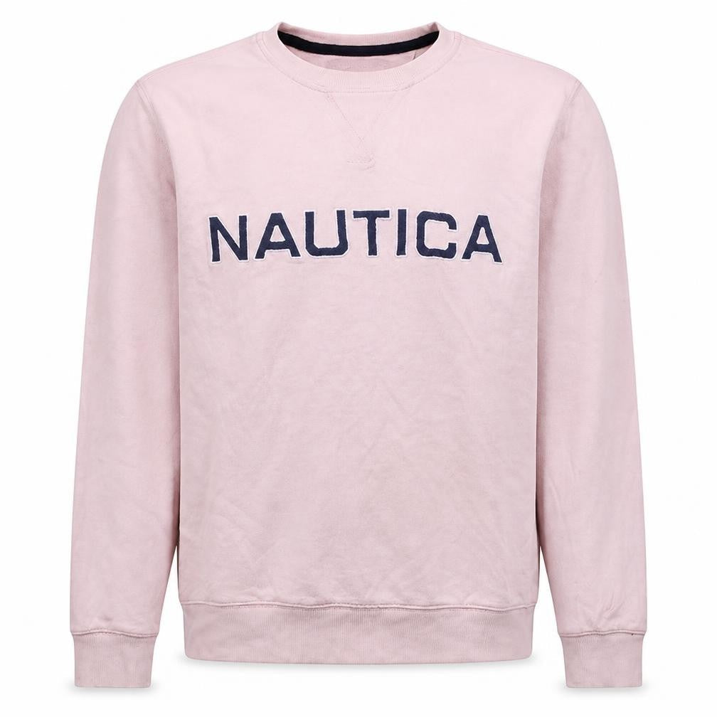 Nautica Men’s Pink Embroidered Logo Sweatshirt Size M