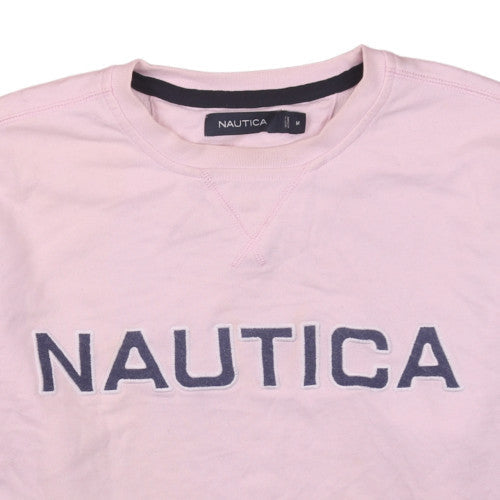 Nautica Men’s Pink Embroidered Logo Sweatshirt Size M