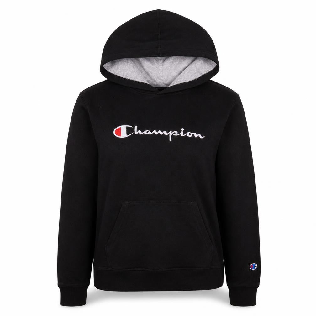 Champion Women's Black XL Pullover Hoodie with Logo Embroidery