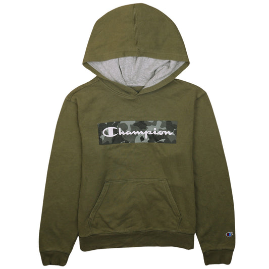 Champion Boys Green XL Camouflage Logo Pullover Hoodie Sweatshirt