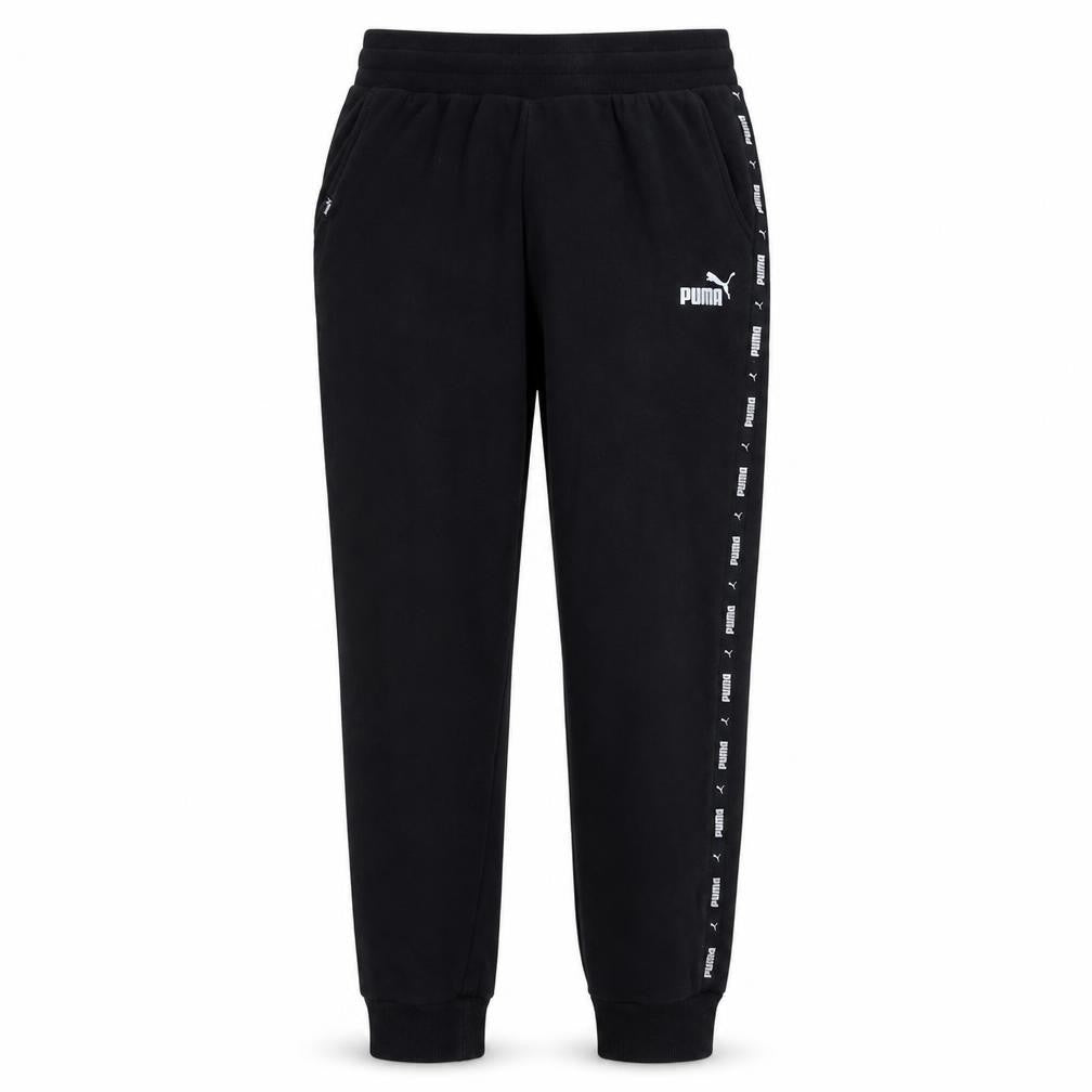 Puma Men's Black Jogger Trousers M Regular Fit Side Stripe