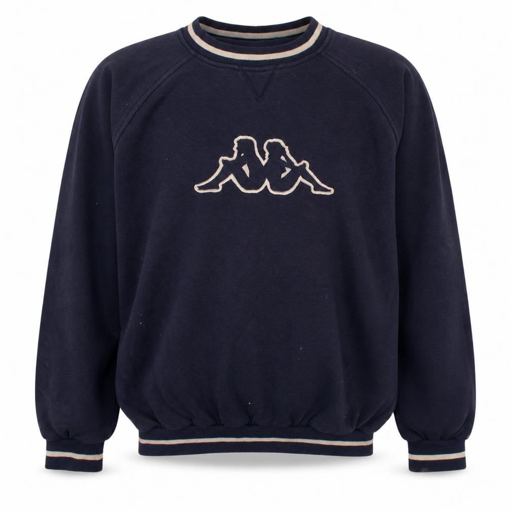 Kappa Mens Blue Large Logo Crew Neck Pullover Sweatshirt
