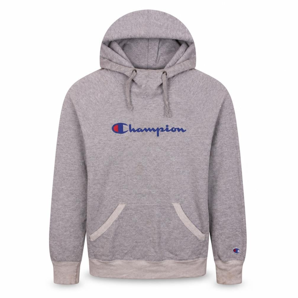 Champion Men's Grey Pullover Hoodie Small Logo Sportswear
